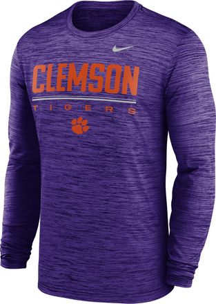 Nike Clemson Sideline Velocity Nike Mens Dri-FIT College T-Shirt in Purple | 02EQ52MCLN-FG7