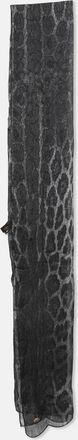 Roberto Cavalli Black Animal Print Silk Stole