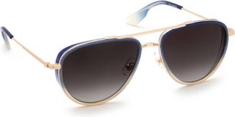 Krewe Unisex Coleman Aviator Non-Polarized Sunglasses In 18K Matte Indigo Fade+ Gravity