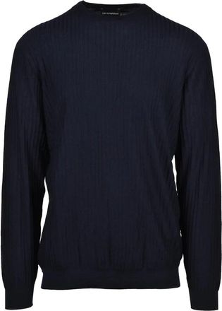Emporio Armani Wool Crew Neck Sweater - Blue