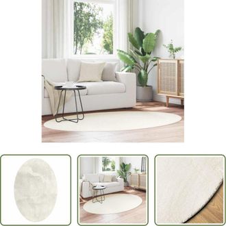 vidaXL vidaXL Tappeti pieghevoli - Tappeti per area Ovale HUARTE Crema 140 x 200 cm