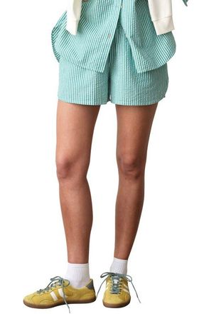 Marine Layer Isla Stripe Pull-On Seersucker Shorts in Slushy Stripe at Nordstrom, Size X-Small