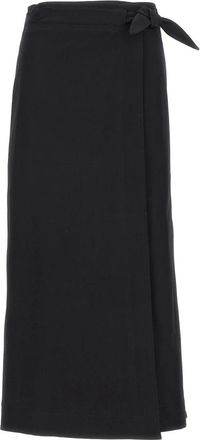 Ganni Rokken, Dames, Zwart, S, Katoen, Herringbone Canvas Skirt