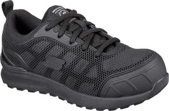 Skechers Womens Skechers Bulklin - Ayak 77289-BBK Black Com Toe Work Shoes HAWK2685