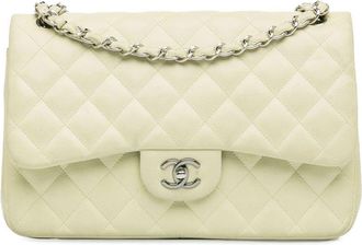 Chanel 2010-2011 Jumbo Classic Caviar Double Flap shoulder bag - women - Caviar Leather - One Size - White