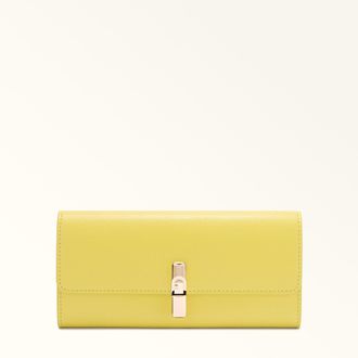 Furla Iride Continental Wallet Xl Mudec Yellow Textured Leather Woman