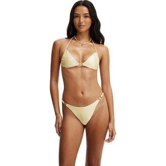 Cotton On Womens Side Gather Bralette Bikini Top in Mellow Yellow Gloss at Nordstrom, Size X-Small