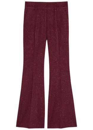 Gabriela Hearst Rhein Speckled Wool-blend Trousers - Bordeaux - 38 (UK6 / XS)
