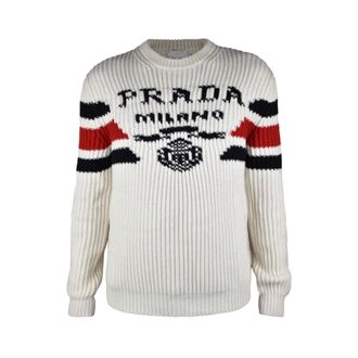 Prada Heren, Truien, Wit, Maat: XL Kasjmier