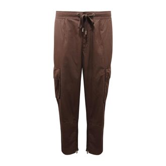 Dolce & Gabbana Slim-fit Trousers, male, Brown, Size: L Poplin Cargo Pants
