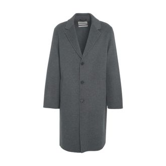 Amaranto Single-Breasted Coats, male, Gray, Size: M Luxurious Cashmere-Wool Blend Coat
