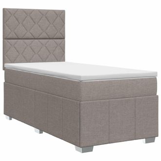 vidaXL Cama Box Spring Con Colch&oacute;n Con Cabecera Topo 100 X 200 Cm Tela Vidaxl