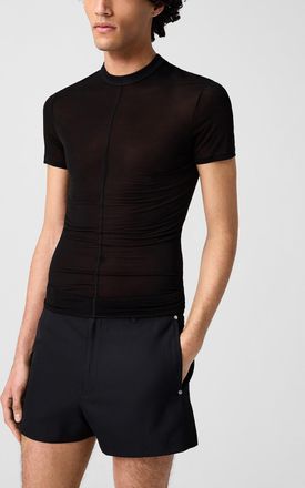 LGN Louis Gabriel Nouchi Mens Black micromesh T-shirt