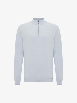 Gentiluomo Zijden Turtle Zip | Lichtblauw