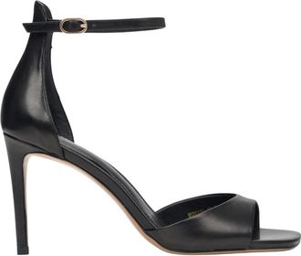 Estro & Luminara Stiletto Sandalen - Dames - Sandalen met hakken - Zwart - 37 EU - Leer - Schoenen