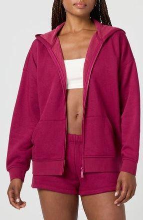 Florence By Mills Cozy Crush Oversize Zip Hoodie in Bing Cherry at Nordstrom Rack, Size Small