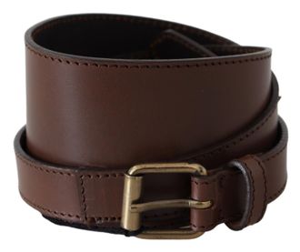 Plein Sud Wide Leather Rustic gold Metal Buckle Womens