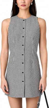 French Connection Gingham Mini Dress In Black Gingham