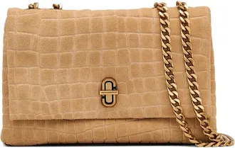 Marc Jacobs The Slim Croc Suede Dual-chain Shoulder Bag