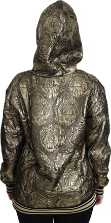 Dolce & Gabbana Womens Im The Queen Jaquard Gold Sweatshirt Hoodie Clothing