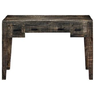 Berkfield Home Elegant Desk Black 110x50x75 cm Solid Mango Wood | Size: 110 x 50 x 75 cm