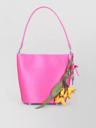 Self Portrait satin bucket shoulder bag structured shape