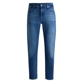 HUGO BOSS Slim-fit Jeans - Heren - Jeans - Blauw - Maat: W32 L32 Leer