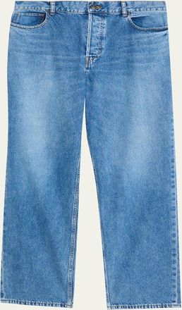 The Row Mens Straight Fit Medium-Wash Denim Jeans