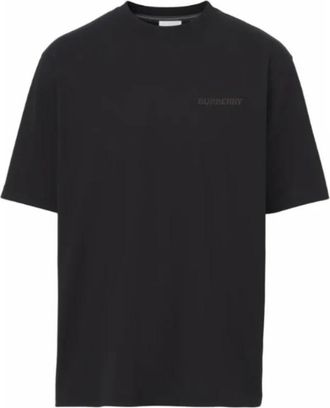 Burberry Katoenen T-shirt - Heren - T-shirts - Zwart - M - Katoen - Tops