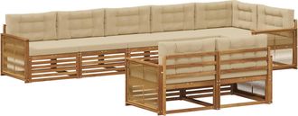 vidaXL Conjunto De Sof&aacute;s De Exterior 8 Uds. Natural Y Beige Vidaxl