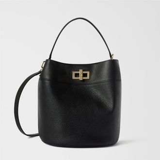 Furla Amelia Borsa A Secchiello S Nero Nero Pelle Di Vitello Granata Donna