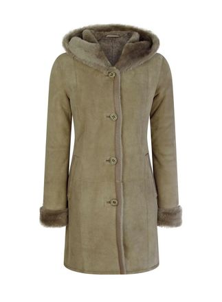 TruClothing Long Hooded Merino Sheepskin Jacket