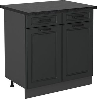 Vicco Mueble Bajo De Cocina R-line, Antracita Casa De Campo, 80 Cm, Et Antracita