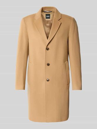 HUGO BOSS Slim Fit Wollmantel mit Reverskragen Modell HYDE in Camel, Gr&ouml;&szlig;e 50