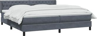 vidaXL Cama Box Spring Con Colch&oacute;n Terciopelo Gris Oscuro 180x210 Cm Vidaxl