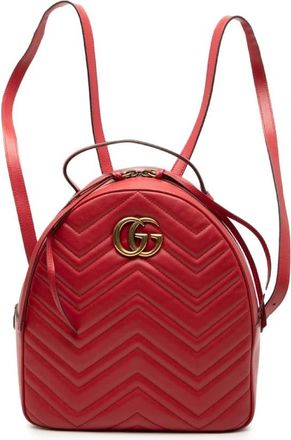Gucci Pre-owned Backpacks, female, Red, Size: ONE SIZE Pre-owned Leather Backpack