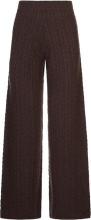 Agnona Wide Broeken - Dames - Wijde Broeken - Bruin - M - Broeken