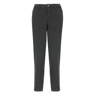 Fay Zwarte katoenmix cropped broek - Dames - Vrijetijds broeken - Zwart - W29 - Katoen - Broeken