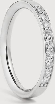 Monica Vinader Sterling Silver Essential Pav&eacute; Diamond Ring Lab Grown Diamond