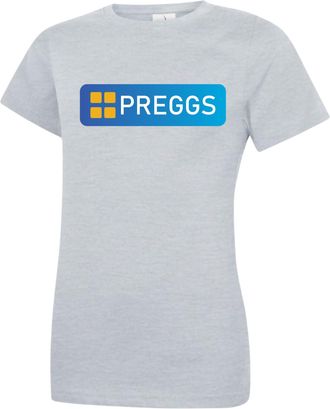 Generic AKA Textile Preggs Pregnancy T-Shirt for Womens, Gift for Maternity Crew Neck Short Sleeve Tee (UK, Alpha, S, XXL, Regular, Regular, XXL, Heather Grey