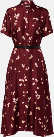 Altuzarra Printed belted silk shirt dress