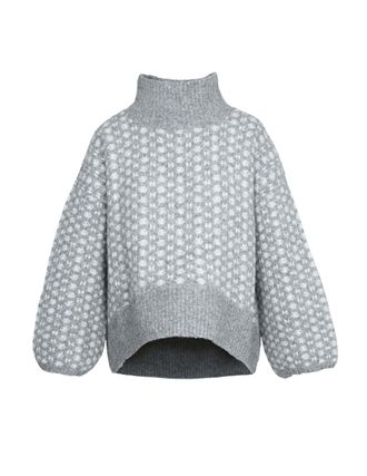 H&eacute;st Strickpullover H&Eacute;ST H&Eacute;ST Pullover LOGO Sweater, Damen, Gr. S/M, grau, Obermaterial: 40% Nylon NY. 32% Wolle WO. 28% Wolle mw., Pullover Strickpullover