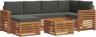 vidaXL Conjunto De Sof&aacute;s De Exterior 7 Uds. Natural Y Antracita Vidaxl