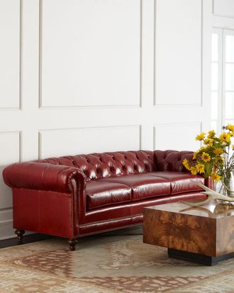 Massoud Davidson 94 Three-Cushion Chesterfield Sofa