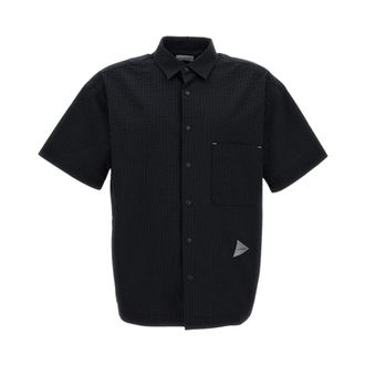 And Wander Short Sleeve Shirts, male, Blue, Size: L Short Sleeve Shirt