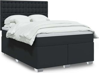 vidaXL Cama Box Spring Con Colch&oacute;n Cuero Sint&eacute;tico Negro 140x190 Cm Vidaxl
