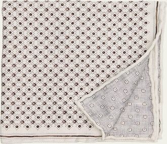 Brunello Cucinelli Mens Double-Face Geometric Silk Pocket Square