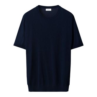Eton Structured Crew Neck Knitted T-Shirt - male - Eton - Round-neck Knitwear - Blue - XL - Knitwear