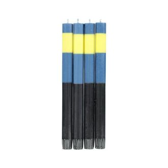 British Colour Standard Abstract Striped Dinner Candles - Set of 4 in Saxe/primrose/jet at Nordstrom