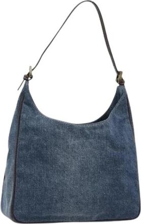 Fendi Pre-owned Vintage Canvas Shoulder Bag - Dames - Vintage Schoudertas - Blauw - ONE Size - Leer - Vintage